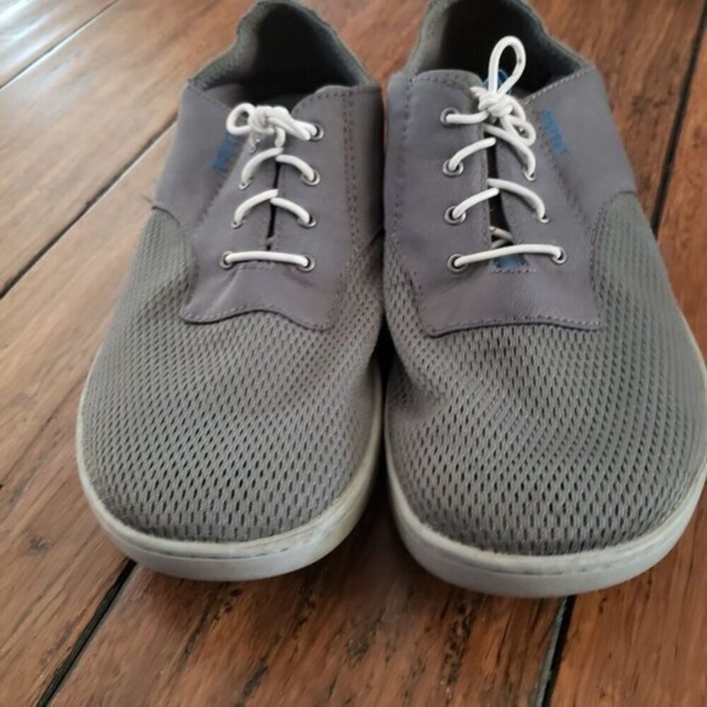 Olukai Nohea Moku Mens Boat Shoes Gray Grey Pre-Owned Size 8 - Picture 3 of 16